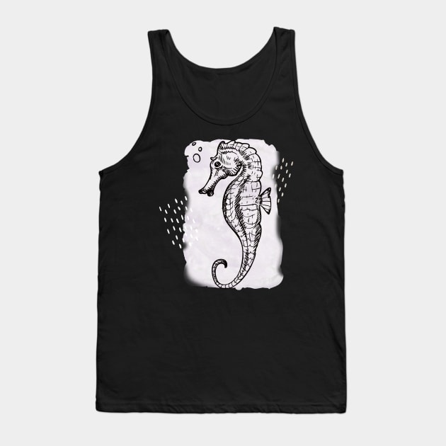 Zen Seahorse Watercolor Sea Horse Tank Top by BitterBaubles